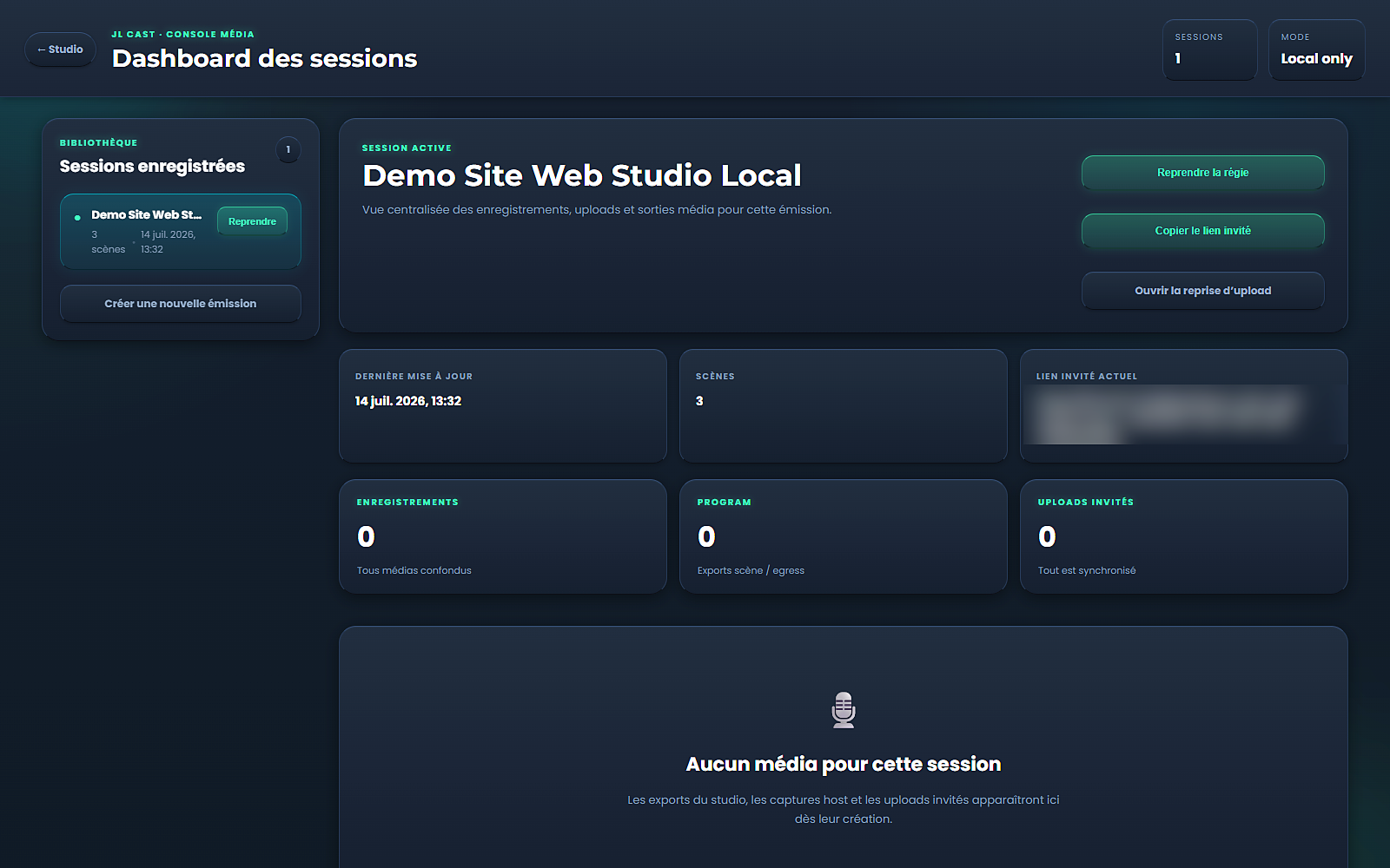 Vue d'ensemble de Studio Local